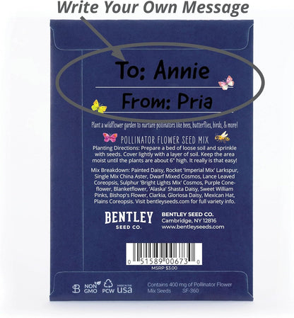 Bentley Seed Co. | Bee Kind Planet | Illustrated Bee Flower Seed Packets | Help Pollinators