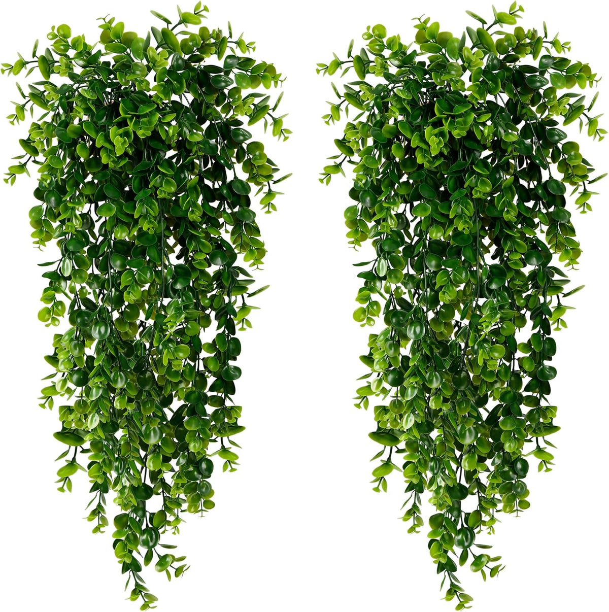 Sggvecsy 4 Pack Artificial Hanging Plants Fake Hanging Plant Faux Hanging Eucalyptus Plants UV