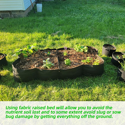 CJGQ 2 Pack Fabric Raised Garden Bed 6x3x1ft Garden Grow Bed Bags for Growing Herbs, Flowers and