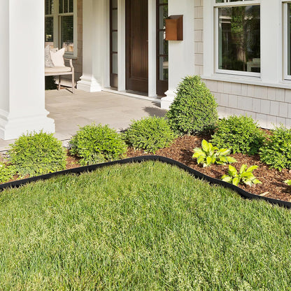KOL Galvanized Steel Flexible Garden Lawn Edging, 10-Pack Black Metal Landscape Edging Strips