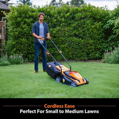 LawnMaster 24VMWBL 24V Max 13-inch Cordless Lawn Mower and Cordless Leaf Blower Combo with 2x4.0Ah