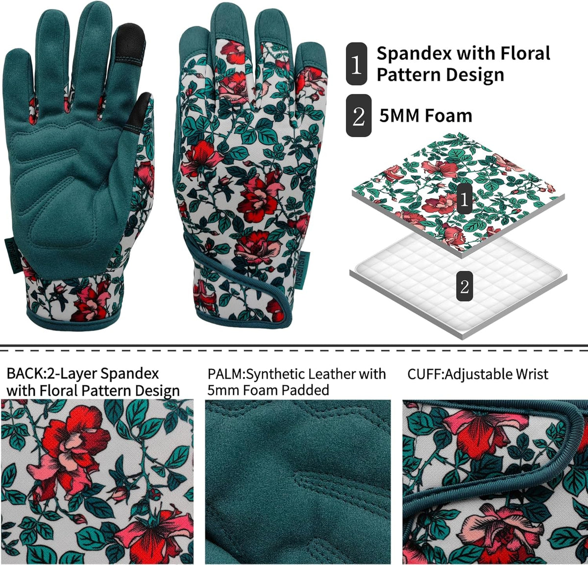 Thorn Proof&Puncture Resistant Gardening Gloves with Grip,Garden Gloves for Women, Leather Work
