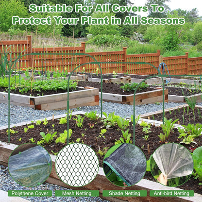 8 Sets 41.3"x31.5" Garden Hoops for Raised Beds, Greenhouse Hoops Grow Tunnel Durable Removable Row