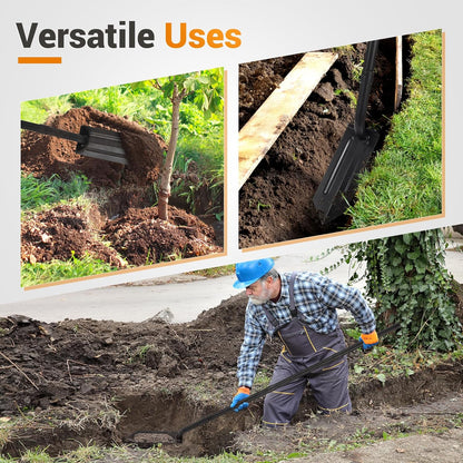 Trench Shovel, 4-Inch Trenching Shovel, Trenching V-Spade for Digging - 56 Inches Trench Digger Tool