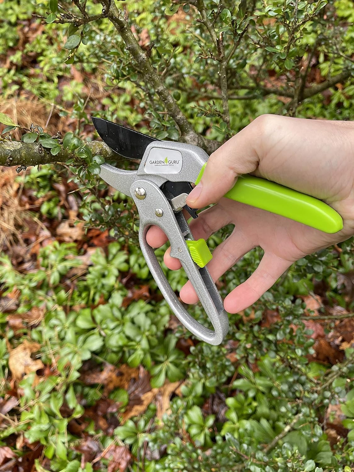 Garden Guru Professional Ratchet Pruning Shears Clippers – 4X Cutting Power – Ratcheting Garden