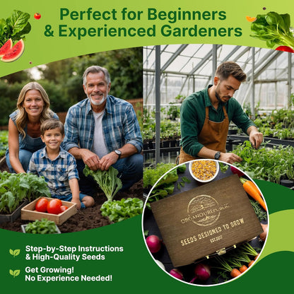 75 Vegetable & Greens Seeds Variety Pack, Garden Seed Starter Kit - Over 44,700 Non-GMO Heirloom
