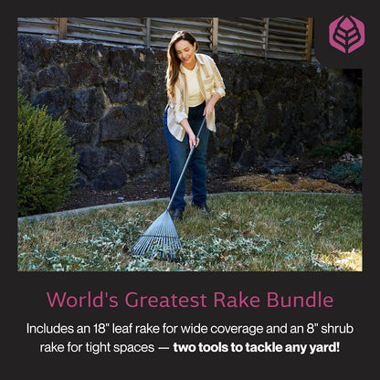 Yard Butler World’s Greatest Rakes | Heavy Duty All Steel Rake with Ergonomic Garden Claw