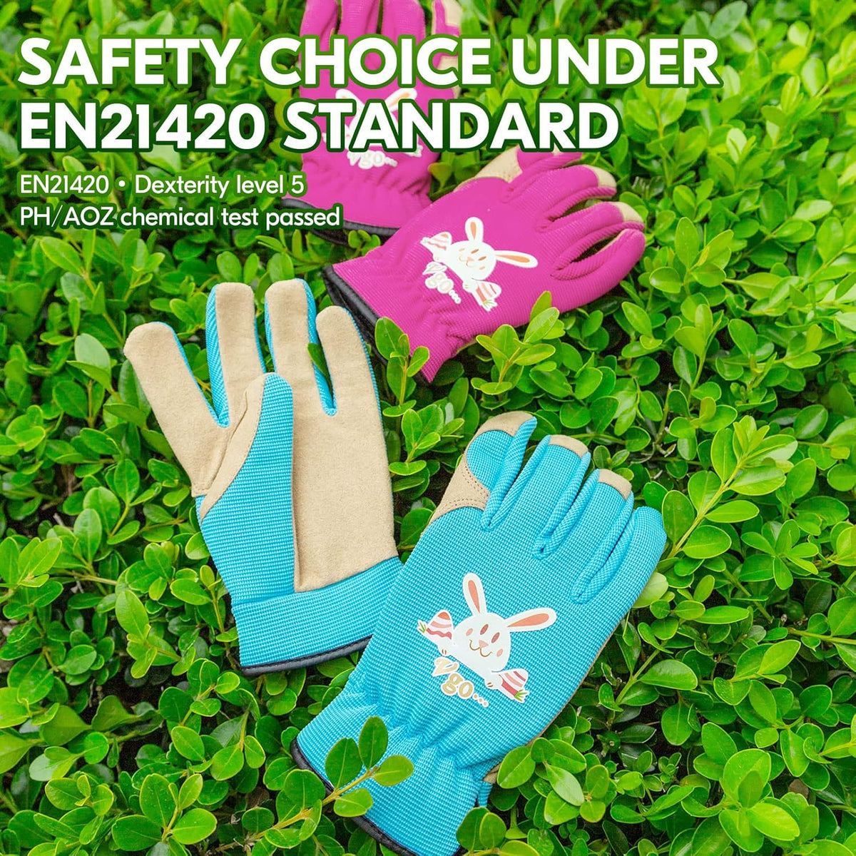 Vgo... 1-Pair Age 4-5 Kids Gardening Gloves,Children Yard Work Gloves,Soft Safety Outdoor Playing