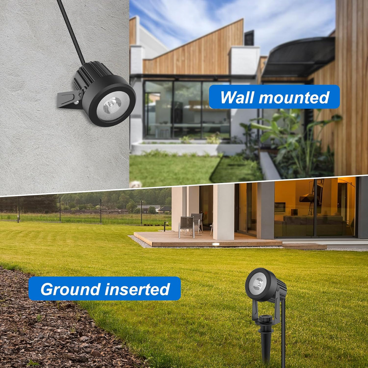Solar Spot Lights Outdoor, Landscape Spotlights IP65 Waterproof 9.8ft Cable, Dusk to Dawn Solar