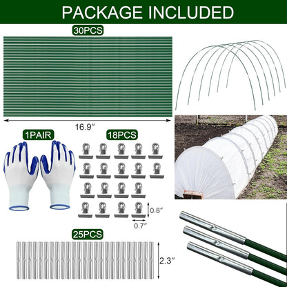 PHYEX Garden Hoops Greenhouse Hoops for Row Covers & Raised Beds, Rust-Free Fiberglass Frame, DIY