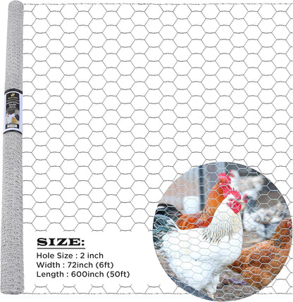 Poultry Mesh 72 inch x 50 feet x 2 inch Hole Size