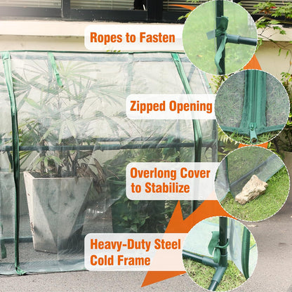 Gardzen Mini Greenhouse with Mesh Cover, Portable Outdoor Greenhouse, Enhanced Ventilation, Ideal