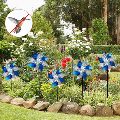 Hausse 10 Pack Reflective Pinwheels, Extra Sparkly Pinwheel, Bird Repellent Devices Deterrent to