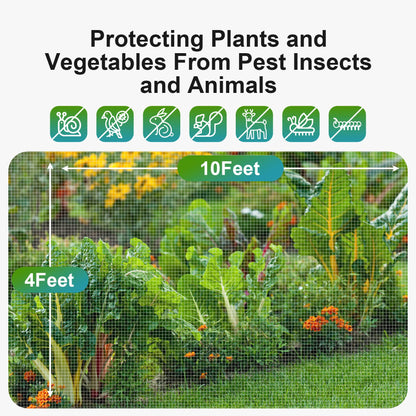 Garden Insect Netting Pest Barrier: 2 Pack 4'x10' Bug Netting for Garden Protection Mosquito Net