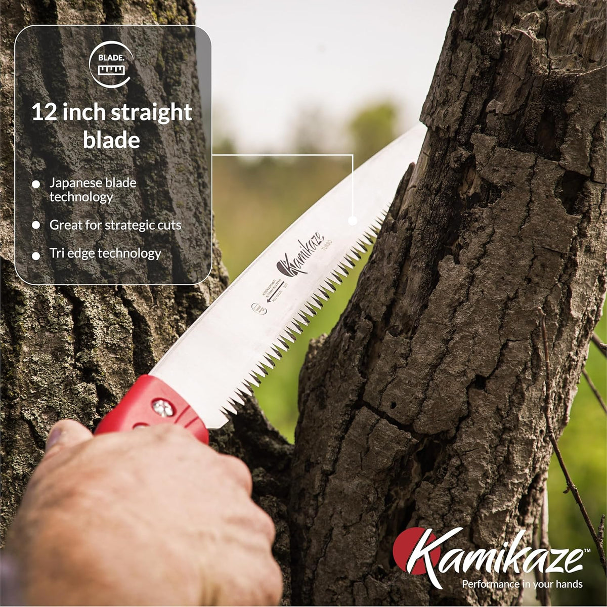 EZ Kut Kamikaze Straight Blade Pruning Saw – 18" Heavy Duty SK5 Carbon Steel – Japanese Pull-Cut