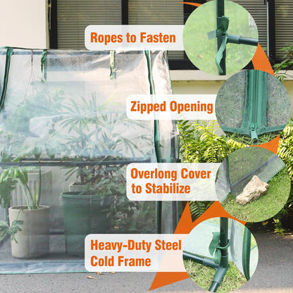 Gardzen Mini Greenhouse with Mesh Cover, Portable Outdoor Greenhouse, Enhanced Ventilation, Ideal