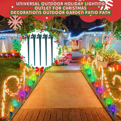 Jetec 400 Pieces Christmas Light Stakes Universal Yard Lawn Holiday 7.5 Inches Light Ground Stakes