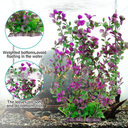 Hamiledyi Aquarium Plastic Plants Aquarium Decor Artificial Fish Tank Plants,Tall Fish Tank