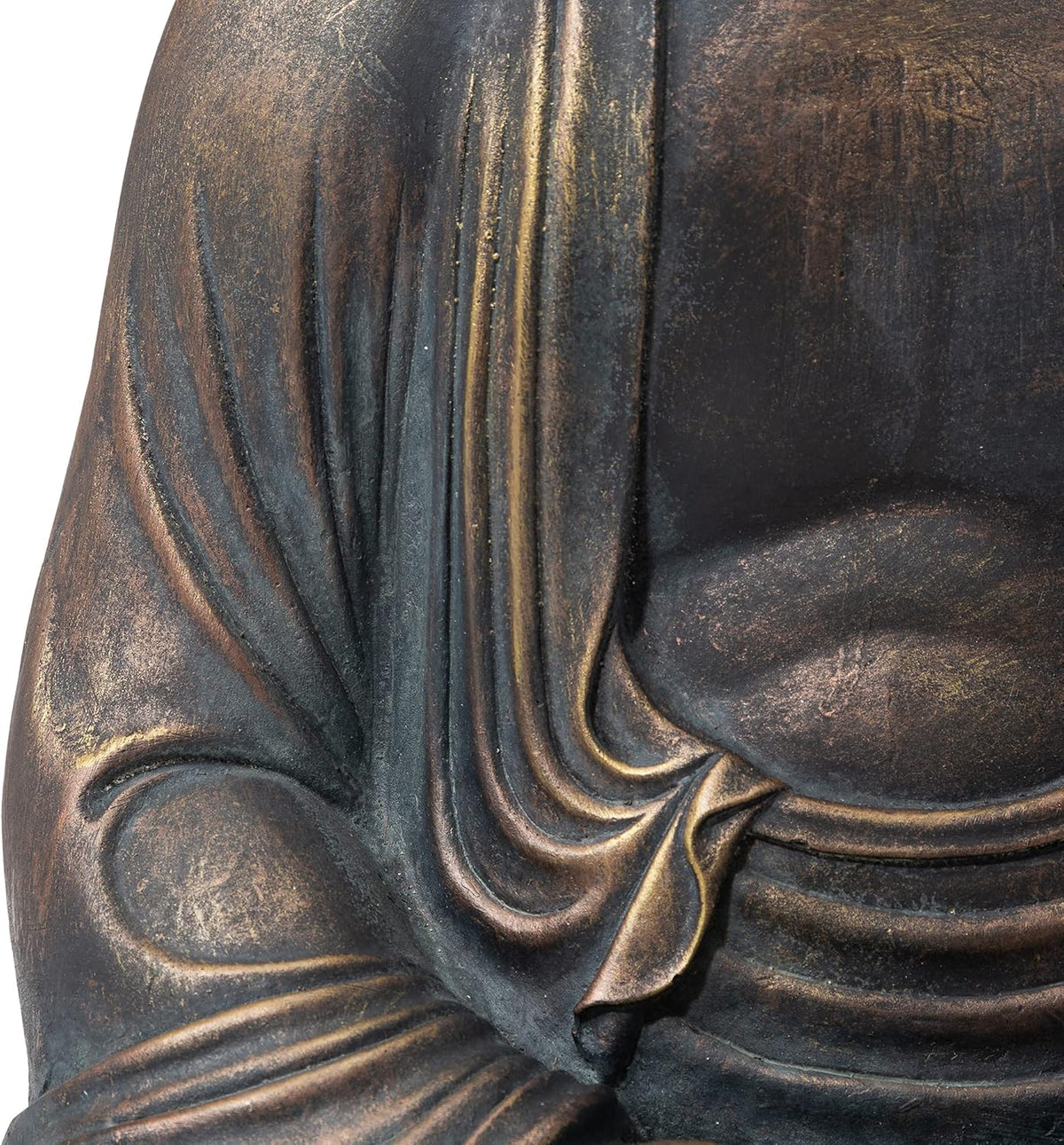 Glitzhome GH20384 22.75" Indoor Outdoor Sitting Meditating Buddha Zen Statue, 22.75 Inch Tall