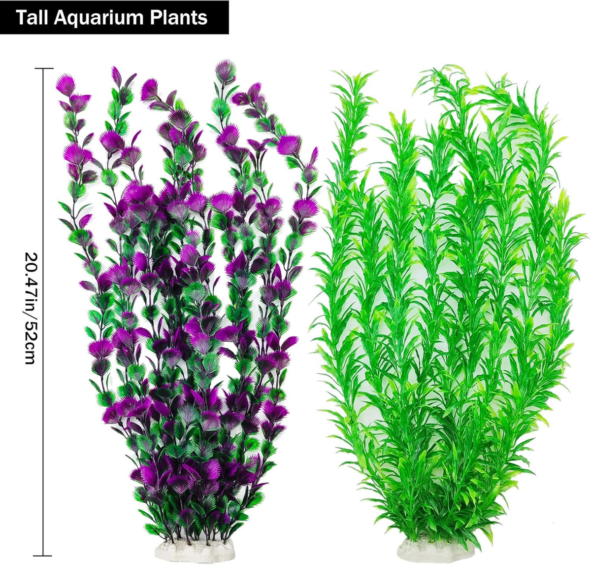 20.47 Inch Tall Aquarium Plants – Large Lifelike Artificial Fish Tank Decorations, 2 Pcs Fish Tank