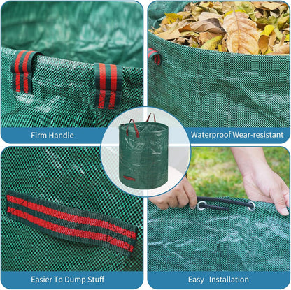 Reusable Leaf Bags, Tear-resistant & Reusable Lawn Bags, Yard Waste Bags, 72 Gal, 6 Pack