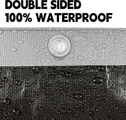Tarp Heavy Duty 20x30ft Waterproof Tarps,10mil Uv Resistant,Multipurpose Silver/Black Tarps for