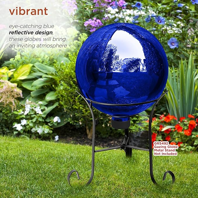 Alpine Corporation | 10" Indoor/Outdoor Glass Gazing Globe — Festive Garden & Yard Décor Accent