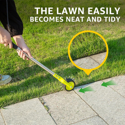 58-Inch Manual Edger Lawn Tool, Wheel Rotary Edger with Adjustable 4-Section Stainless Steel Handle