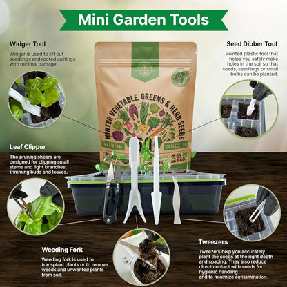 50 Winter Vegetable Garden Seeds Variety Pack - 43,450+ Non-GMO Heirloom Seeds for Outdoors &