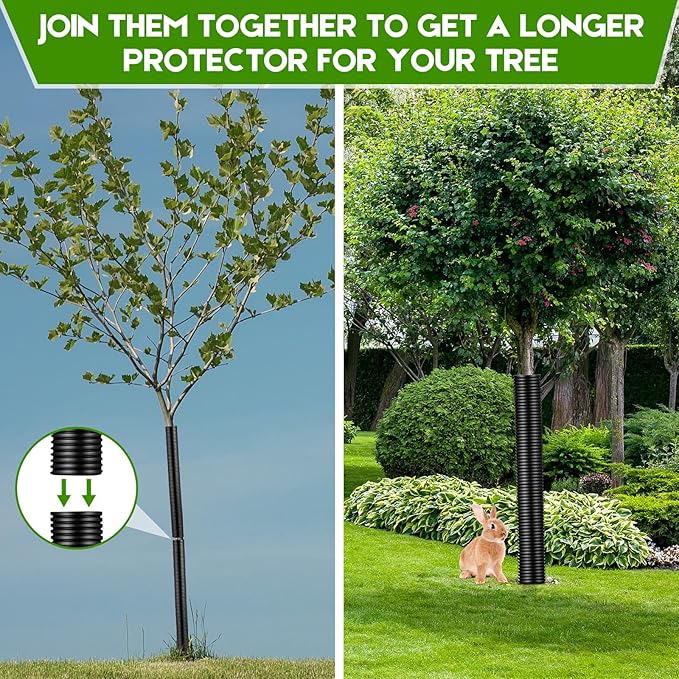 Menkxi 20 Pcs Corrugated Tree Guards Saplings Tree Trunk Protectors from Deer Tree Tubes Guard Tube