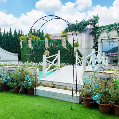 Iron Pergola Arbor Practical, 7.9 Feet High x 4.6 Feet Wide, Assemble Easily for Various Climbing