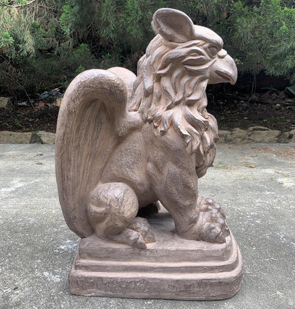Zaer Ltd. Set of 2 Garden Griffin Statues, Magnesium-Cement Sculptures, 28.3" H Outdoor Entrance