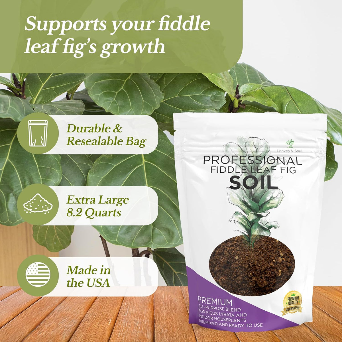 Large Bag Houseplant Fiddle Leaf Fig Soil Premium All Purpose Blend | Ready to Use for Indoor