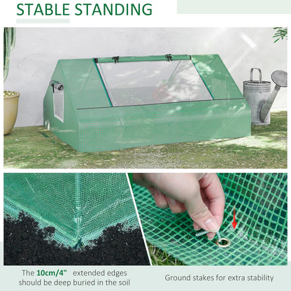 Outsunny 71" x 55" x 32" Mini Greenhouse, Small Green House, Garden Planting Shed, Outdoor Flower