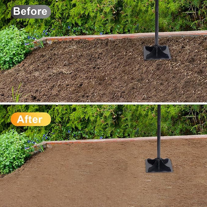Acostop Heavy-Duty Steel Tamper, 10x10 Inch Laborsaving Ergonomic Hand Soil Tamper, Garden