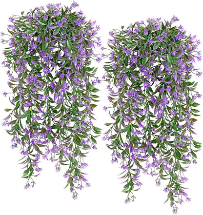 TOCHGREEN 4Pcs Artificial Hanging Plants Fern Vine, Faux Plastic Plants Fake Ivy Vine Greenery
