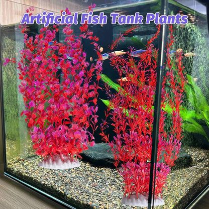 Hamiledyi Aquarium Plastic Plants Aquarium Decor Artificial Fish Tank Plants,Tall Fish Tank