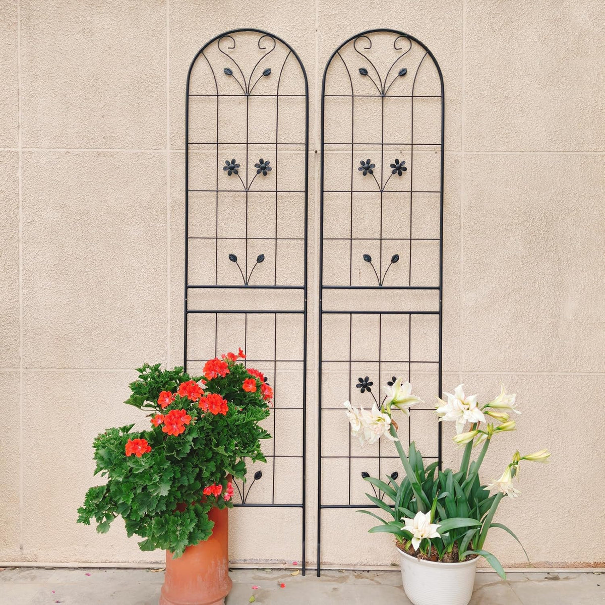 4 Pack Metal Garden Trellis 86.7" Tall Outdoor Climbing Plant Support for Roses, Flowers, Rustproof