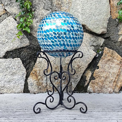 Gazing Globe Stand, Gazing Ball Stand for 8-10 Inches Garden Gazing Globes, Outdoor Garden Black