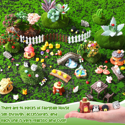 116 Pcs Fairy House Accessories Kit Miniature Garden Accessories Terrarium Decoration Mini Diorama