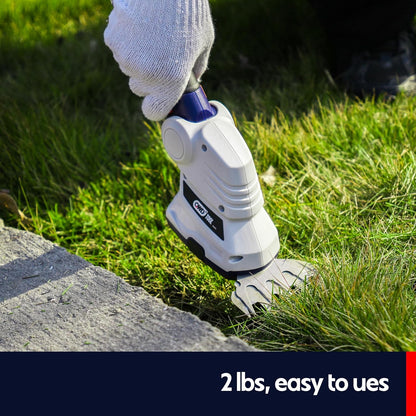 QWD Cordless Hedge Trimmer 7.2V, 4" Cordless Shear and 8" Shrubber Trimmer, 2 in 1 (Type-C) for