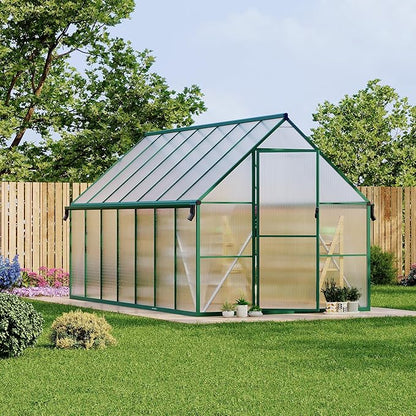 8'X14' Aluminum-Framed Polycarbonate Greenhouse, Heavy Duty Polycarbonate Greenhouse with Quick