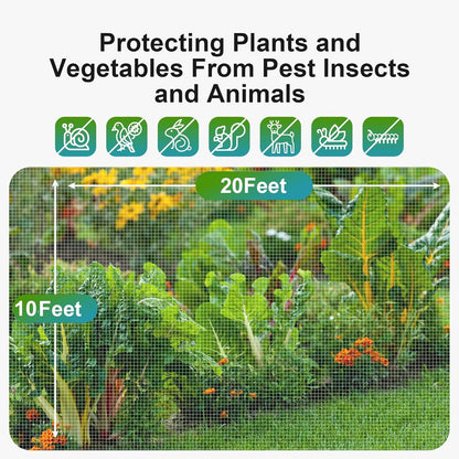 Garden Netting Pest Barrier: 10'x20' Fine Bug Netting for Garden Protection Row Cover Raised Bed