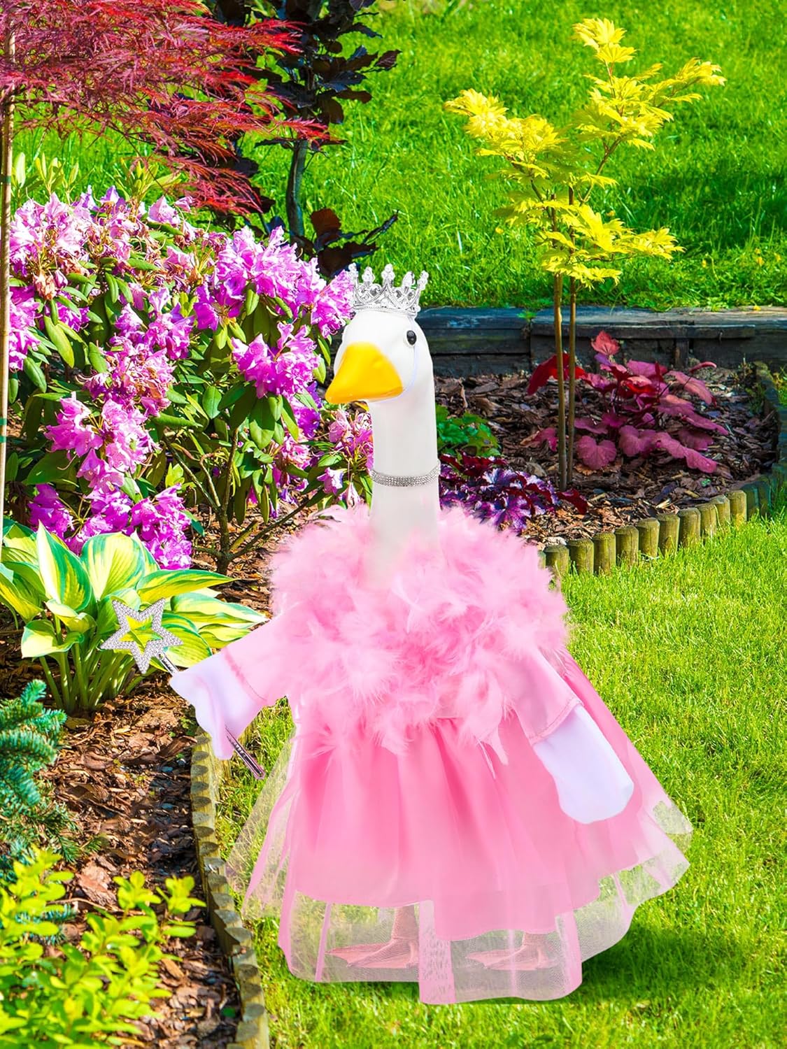 Outus Princess Goose Outfits Princess Skirt for Porch Goose 23 Inch Holiday Lawn Funny Geese Cloth