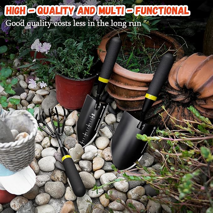 Heavy Duty Stainless Steel Garden Tool Set - Thoughtfully Crafted for Outdoor Patio Use, Perfect