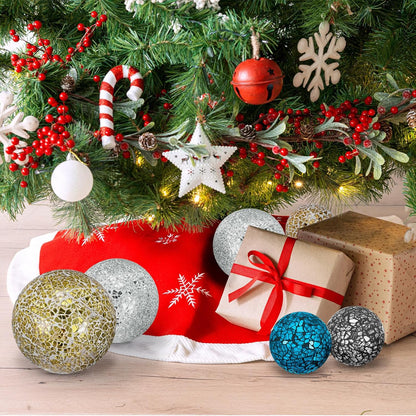 Decorative Ball for Bowls, 4 Inch Mosaic Glass Balls Decorative Glass Orbs for Home Decor/Dining