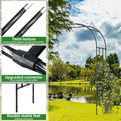 Half Garden Arch Trellis, Trellis Arch for Climbing Plants Outdoor, 7.9FT MetalGarden Arbor, Garden