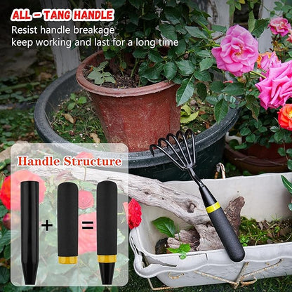 Stainless Steel Hand Cultivator - Garden Rake: Great for Heavy - Duty Soil Loosening, Planting and