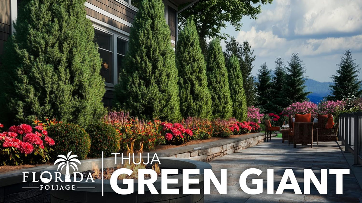 Thuja Green Giant | 2 Large Gallon Size Trees | Thuja standishii x plicata | Fast Growing Privacy