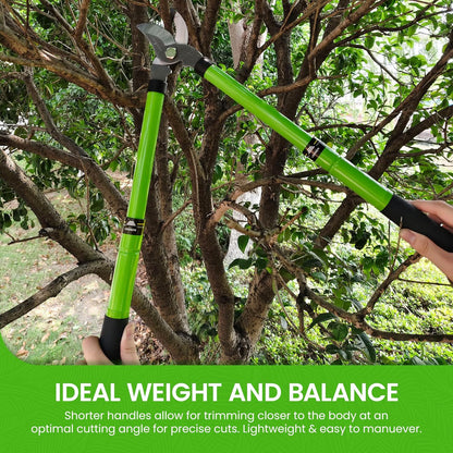 Garden Guru Bypass Loppers Tree Trimmer Clipper w/Telescopic Handle 15–22" - High Carbon Steel